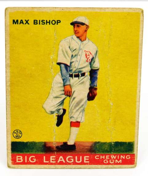 1933 Max Bishop, A's Goudey Gum Baseball Card