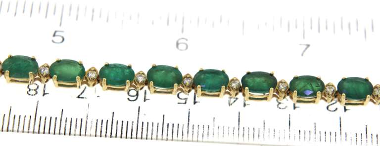 Emerald and Diamond Line Bracelet