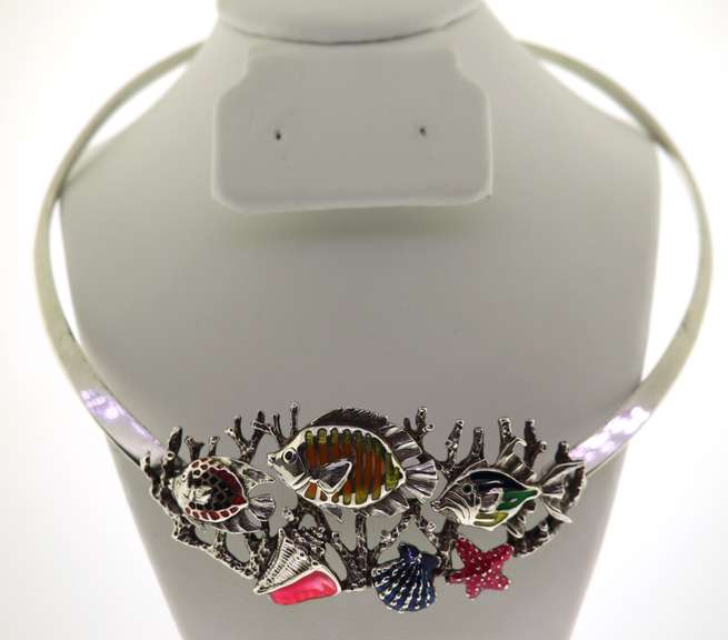 Vintage Kabana Sterling Silver Collar Necklace