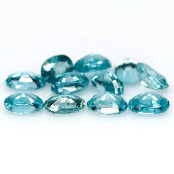 Radiant! 7.54ct baby blue Zircon set