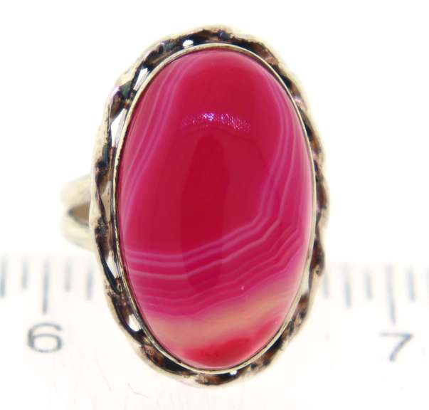 Sterling Silver Pink Gemstone Ring