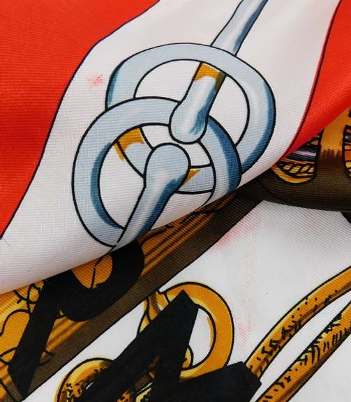 Authentic Vintage Hermes Paris Cliquetis Silk Scarf