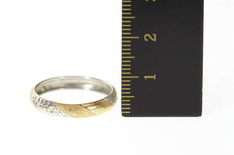 Sterling Silver Two Tone Twist Pattern Rounded Band Ring