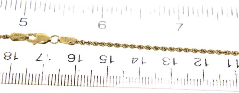 Simple Yellow Gold Rope Chain Necklace