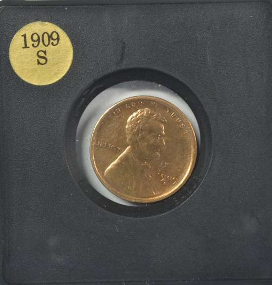 Key date 1909-S Lincoln Cent. AU/Unc Details.