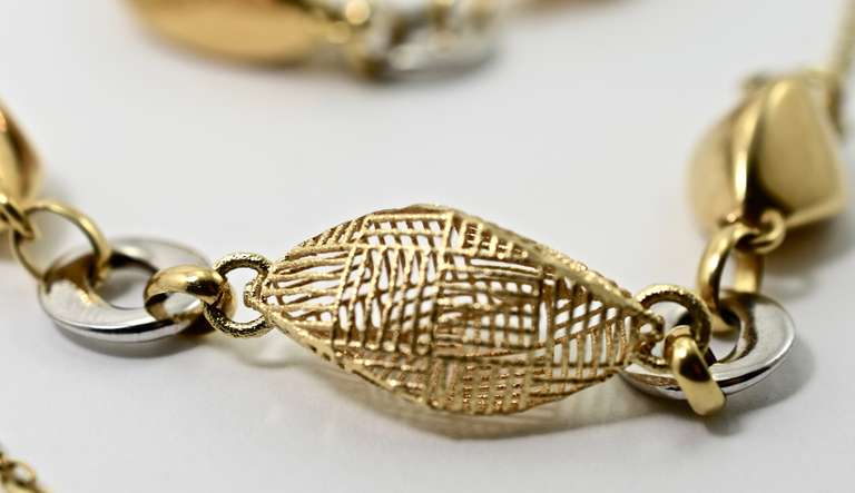 Unusual and Artistic 18K 32" Multi-Color Necklace