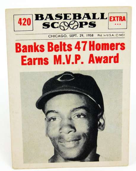 1961 Banks Belts 47 Homers MVP Baseball Card