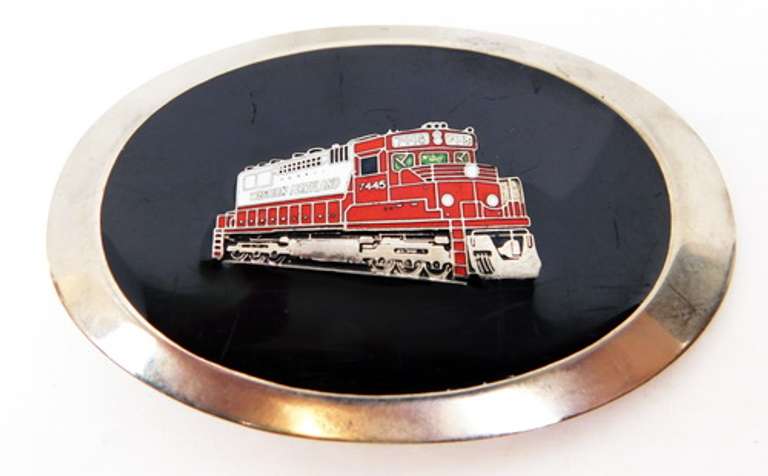 Enameled Train Locomotive Belt Buckle