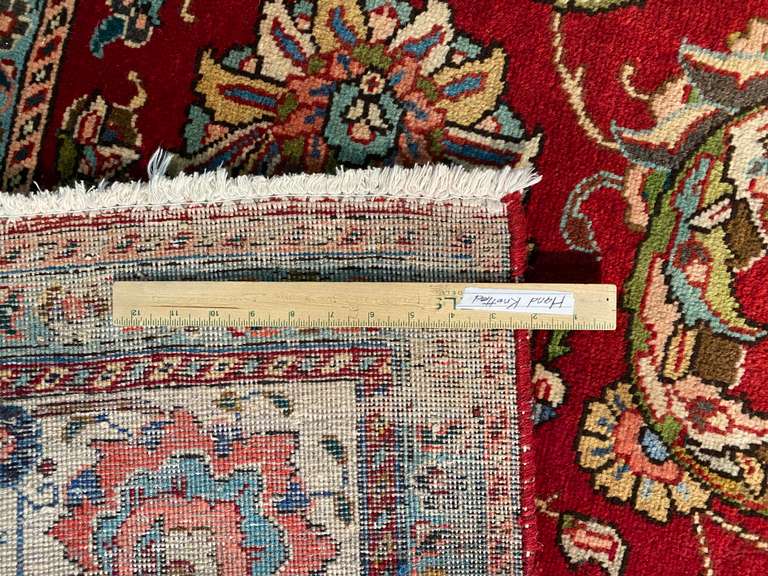 STUNNING HUNTING DESIGN TABRIZ RUG 9'.4"X13'.1"