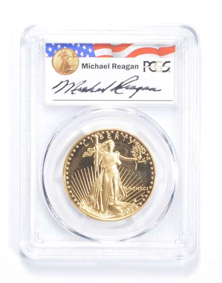 PR69 DCAM 1991-W $50 American Gold Eagle 1 Oz Fine Gold Reagan - PCGS