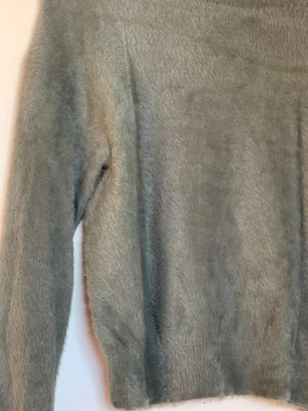 Fuzzy Green Ladies Express Sweater