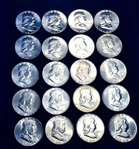 Roll of BU  Franklin Half  Dollars 1961