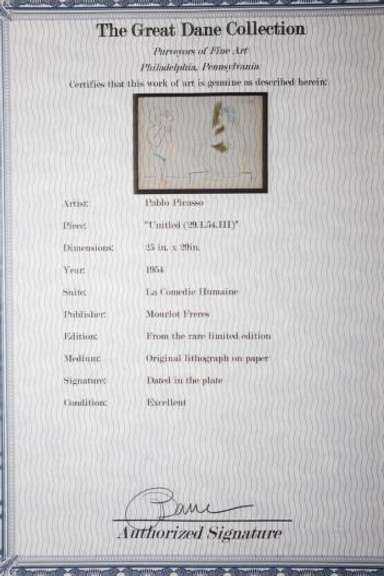 PABLO PICASSO UNITLED (29.1.54.III) 1954