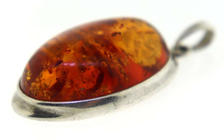 Sterling Silver Amber Color Pendant