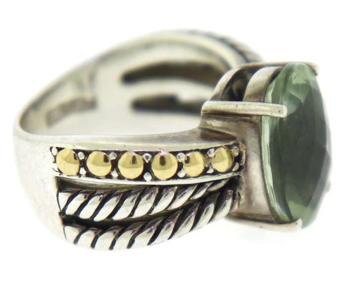 Sterling Silver Green Quartz Ring