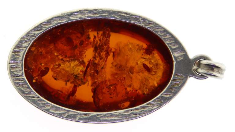 Sterling Silver Amber Color Pendant