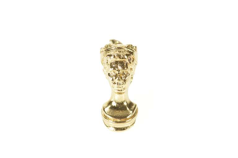 9K Yellow Gold 3D Queen Elizabeth Head Bust Royalty Charm/Pendant