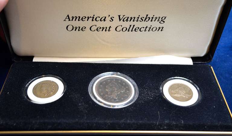 Lot OF Old Cents In Holder