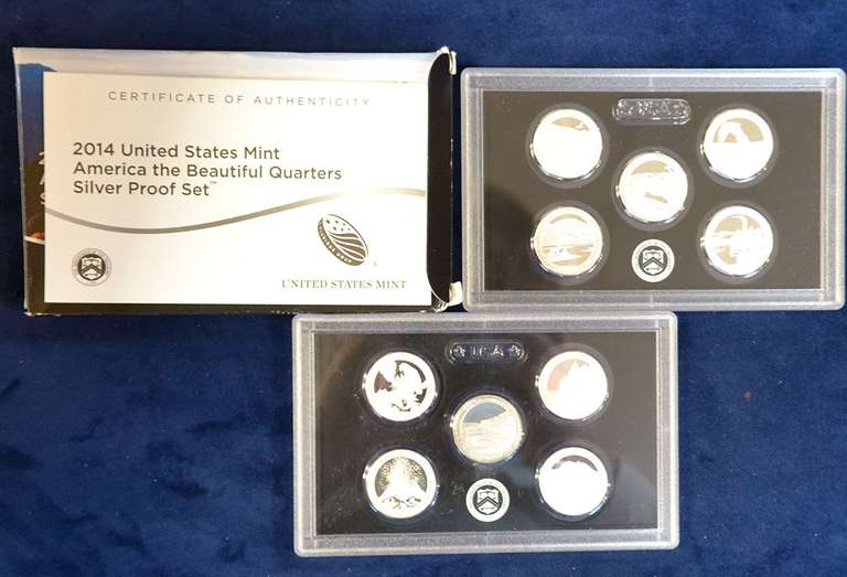 2014 SILVER QUARTER PR. SET & 2012 SILVER QUARTER PR. SET  NO BOX