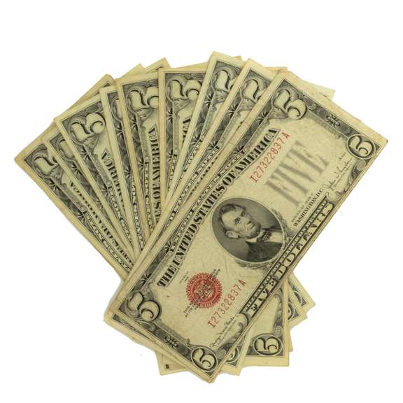 10 Clean  $5 Red Seal  US Notes
