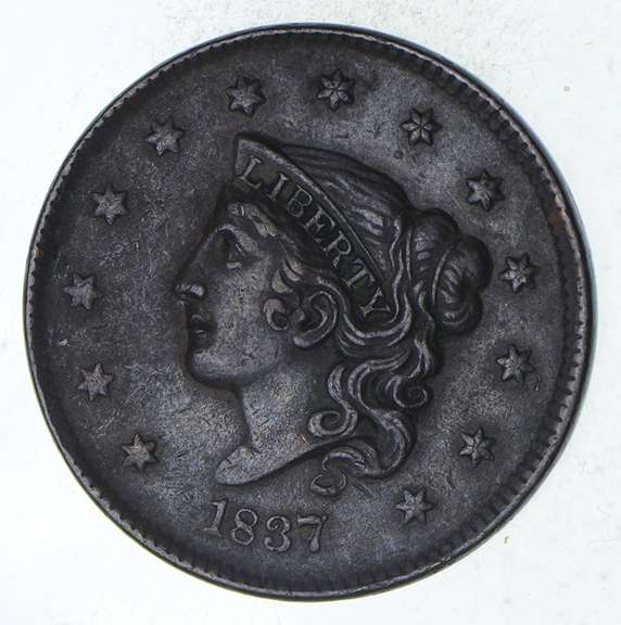 1837 Young Head Large Cent - Circulated