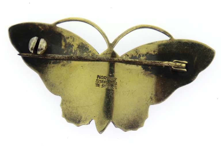 Vintage Norway Sterling Silver Butterfly PIn