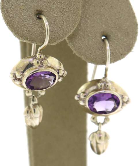 Sterling Silver Amethyst Dangle Earrings