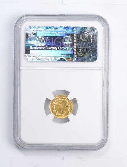 MS62 1874 $1.00 Indian Princess Head Gold Dollar - Graded NGC