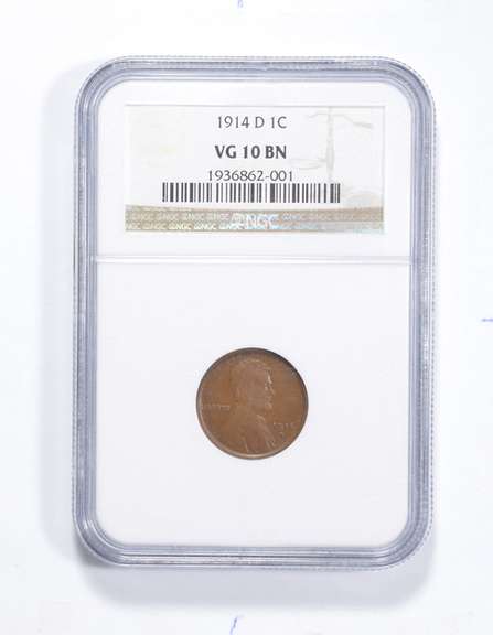 VG10 BN 1914-D Lincoln Wheat Cent - Graded NGC