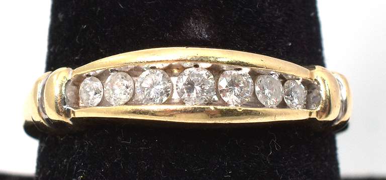 7-Stone Diamond Band Ring in 14KT Yellow Gold
