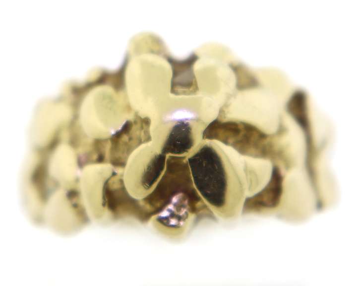 14K Yellow Gold Nugget Ring