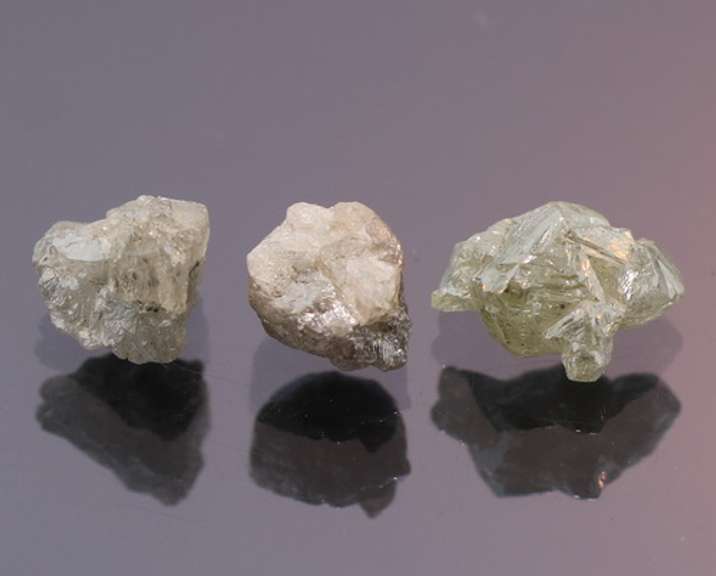 Heavy 2.74ct uncut silver Diamond parcel