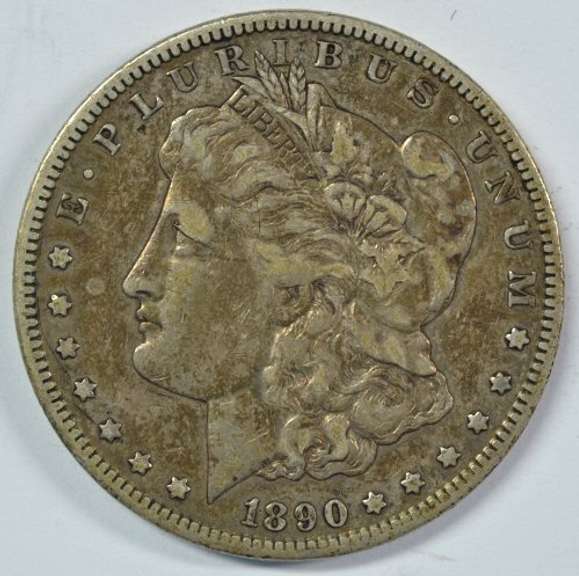 Boldly-defined 1890-CC Morgan Silver Dollar. Key date