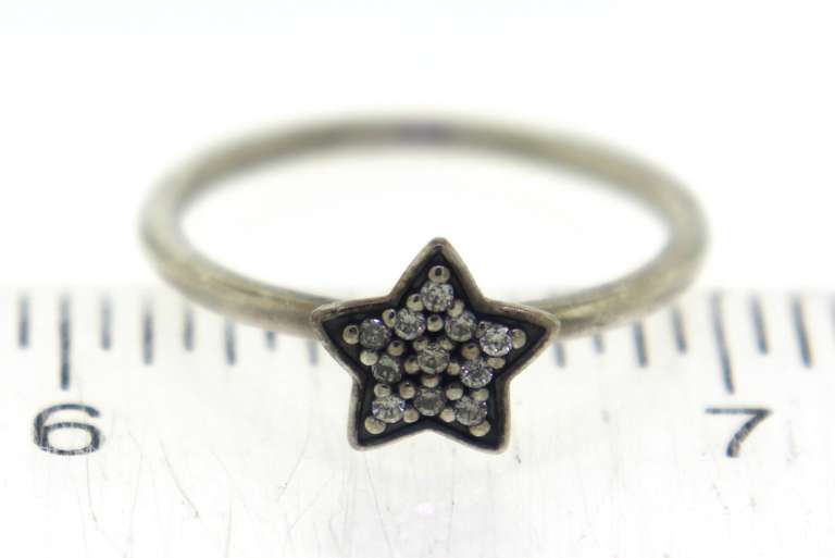 Sterling Silver 925 Pandora CZ Star Ring