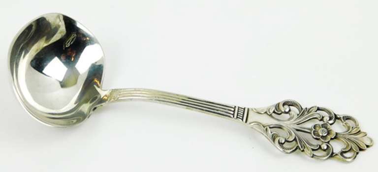 Antique TH Marthinsen Norway Sterling Silver Ladle