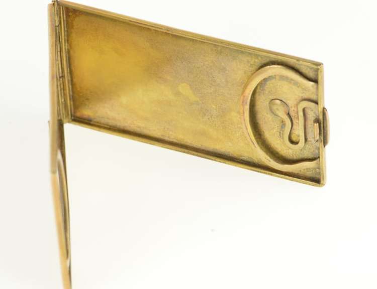 10K Yellow Gold Art Deco 47x26.7mm Masonic Enamel Card Case Pendant