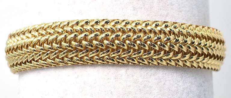 Heavy Woven Bracelet in 14KT Yellow Gold