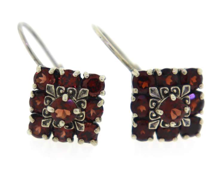 Sterling Silver Garnet Earrings