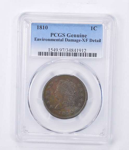 XF Detail 1810 Classic Head Large Cent - Environmental Damage - PCGS