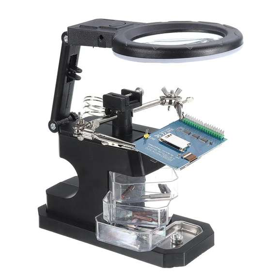 Soldering Iron Stand Holder Table Magnifier