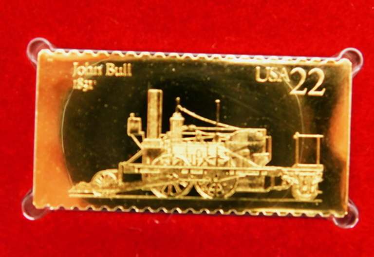 4 Locomotive 1987 1st Day Issues/22KT Gold Stamps