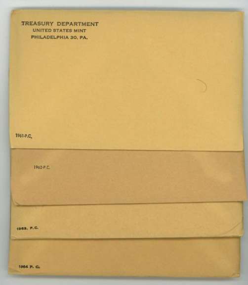 4 Fresh Unopened US Silver Proof Sets 1961 to 1964