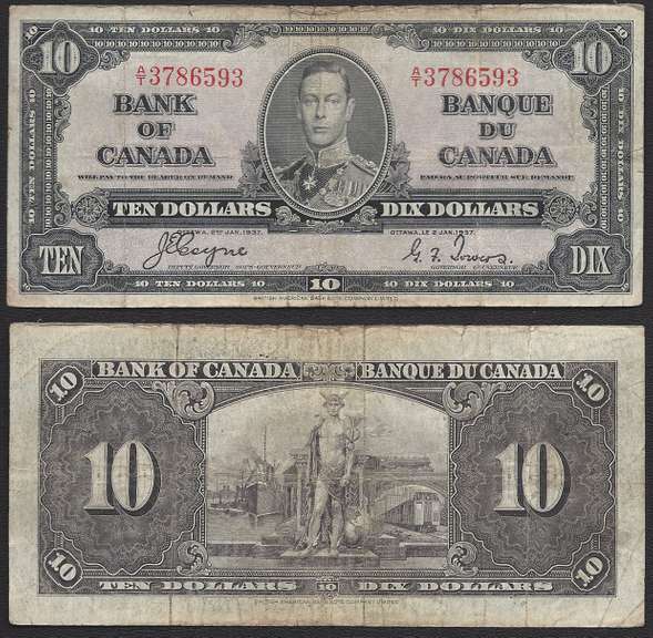 $10 1937 French & English Bank of Canada