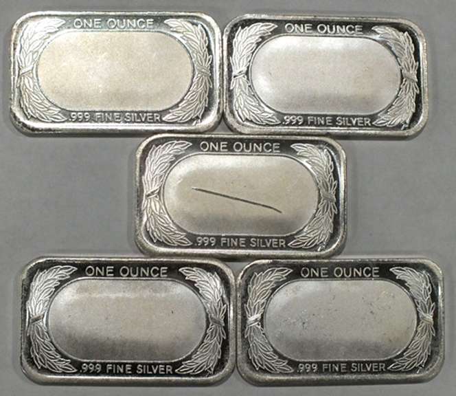5 1oz American Flag Silver Bars