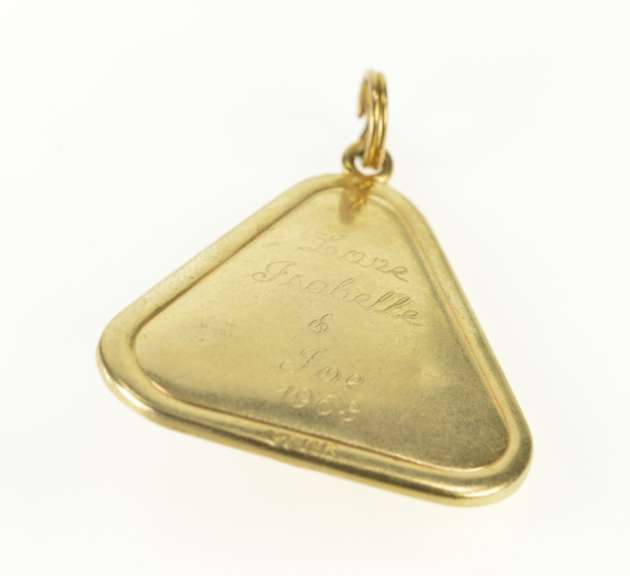 14K Yellow Gold Retro Ornate Enamel Candle Birthday Cake Charm/Pendant