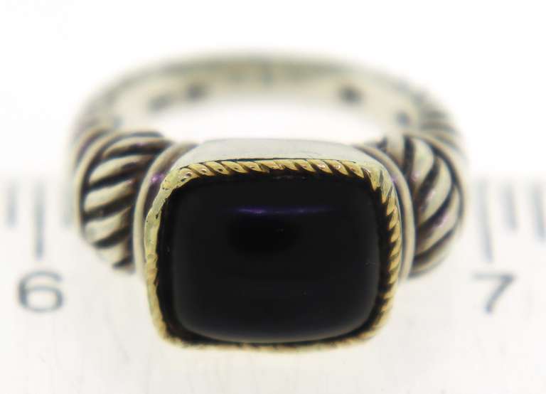 Sterling Silver Signed Black Onyx Ring