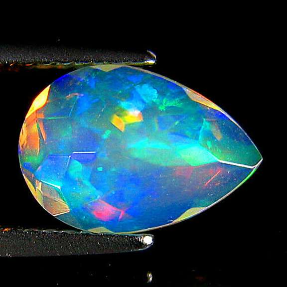 Fully faceted 1.45ct high fire floral block pattern Opal