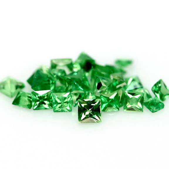 Rare 1.88ct untreated apple green Tsavorite set