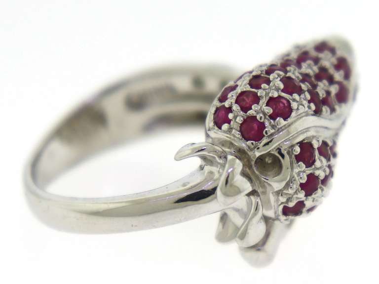 Sterling Silver Strawberry Gemstone Ring