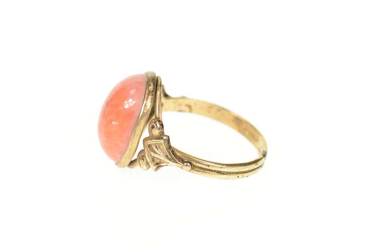 Gold Shell 1950's Ornate Sim. Coral Statement Cocktail Ring